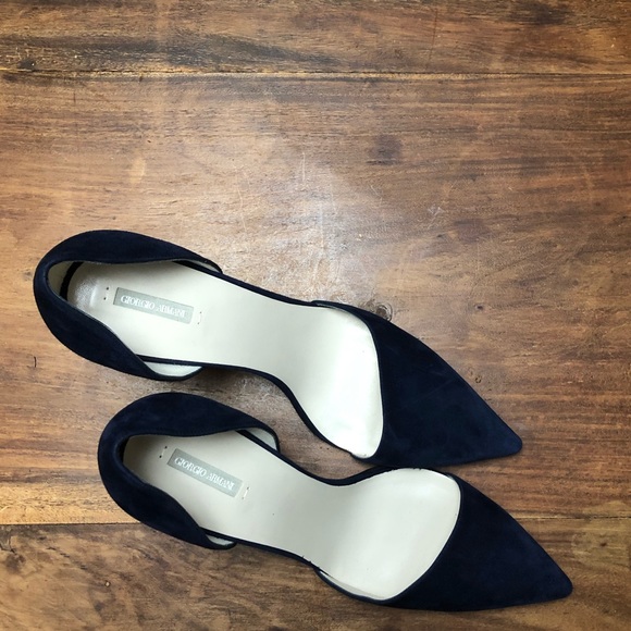 Suede Navy Pumps - Picture 1 of 5